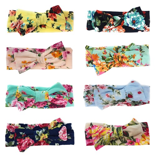 Floral bow headband - knot, big
