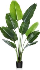 Faux Plants in Pot Fake Tropical Palm Tree 10 Leave Indoor Outdoor House Home
