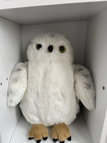 Stuffed white owl - white,