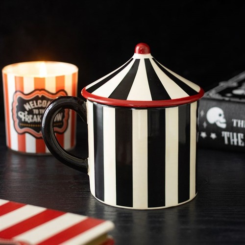 Striped circus tent ceramic - striped,