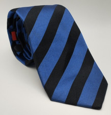 Blue & Black Striped Silk Tie