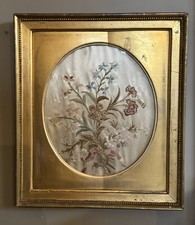 Antique Circa 1800 Silk Floral