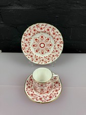 Royal Crown Derby Rougemont A.1107 Coffee Trio Cup Saucer and Side Plate Set