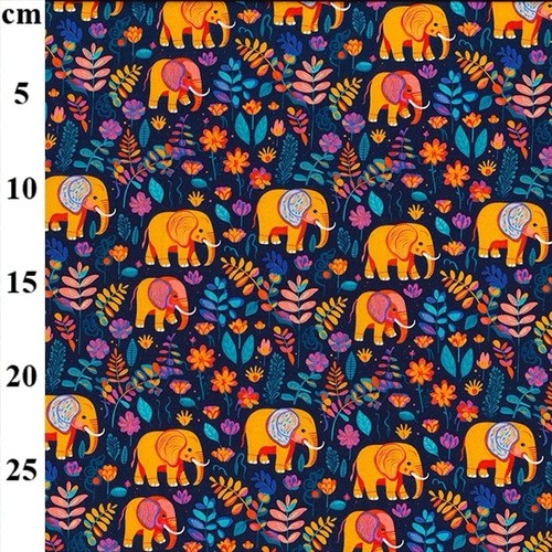 Purple elephants printed - purple, 100%