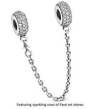 Pandora Sparkling Pave Safety Chain Charm - S925 Sterling Silver CZ791736CZ-05