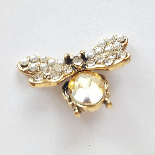 Diamante bee button - diamante,