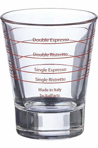 Red lined espresso shot glass - lined,