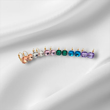Crystal drop earrings - drop, gold