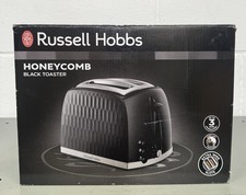 Russell Hobbs Honeycomb 2 Slice Toaster Extra Wide Slots Black
