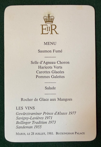 Antique royal luncheon menu - antique,