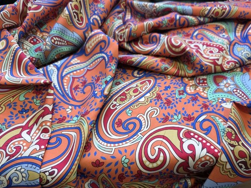 4yards orange paisley print - orange,