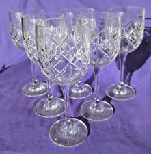 6 Antique Crystal Goblet Wine