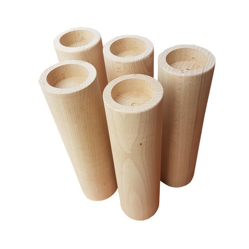 Wooden round candle set 5 - set,