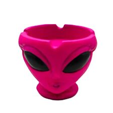 Pink Alien Head Ashtray Funny Novelty Trippy Rolling Accessory