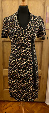 LULU & AND RED UK 10 dress unique 1950s STYLE animal leopard cheetah PRINT