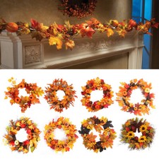 Large Wreath Fall Maple Leaves