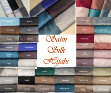 Luxurious Premium Quality Satin Silk Grain Textured Scarf Maxi Hijab Shawl Lush