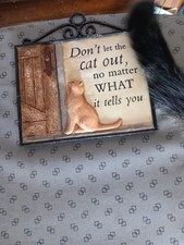 Dont Let The Cat Out Sign Funny Cat Signs Cat Signs For Home Funny Cat Gift