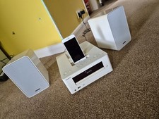 IPHONE Lightening DOCK Onkyo CR-255 Hifi System in White CD Radio iPod Dock USB