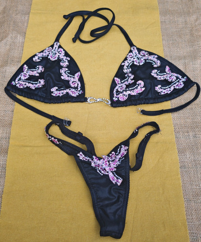 Handmade black pink - black, lace