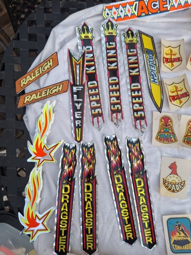 Vintage bike decals including - vintage,
