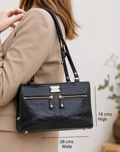 Modalu black croc leather - modalu,