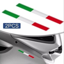 2x Aluminum 3D Metal ITALY Italian Flag Auto Car Sticker Emblem Badge Decal Trim