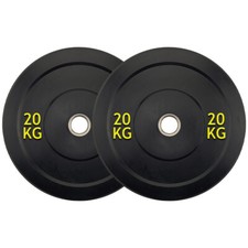 20KG Olympic Barbell Weight Plates Pair – Rubber Coated Discs for Lifting & Gym