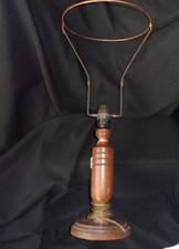 Vintage Arts and Crafts Style Turned Oak Wood Table Lamp Base