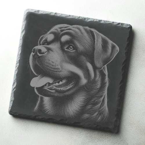 Rottweiler dog engraved - engraved, slate
