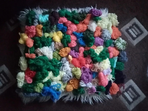 Wool yarn pom - pom,