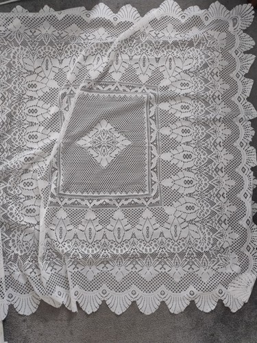 Vintage white lace - lace, tablecloth