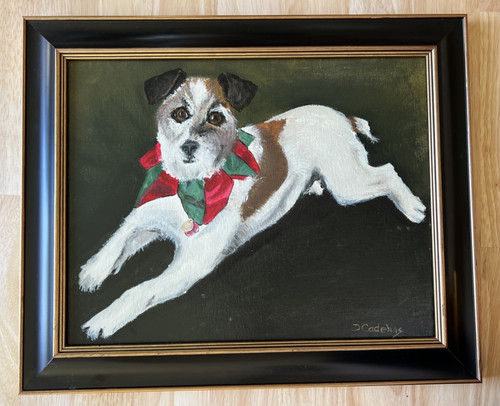 Original oil painting dog - oil,