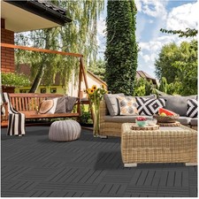 Dark grey plastic deck tiles - grey,