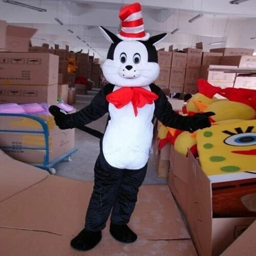 Black cat mascot - black,
