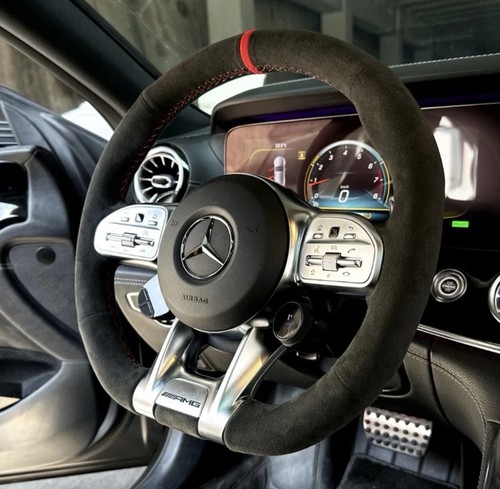 Alcantara suede steering wheel - alcantara,