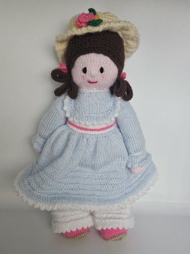 Hand knitted doll old - knitted, in