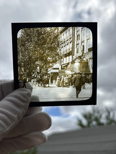 Glass magic lantern slide - glass,