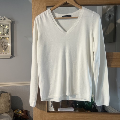 Ladies white fine knit long