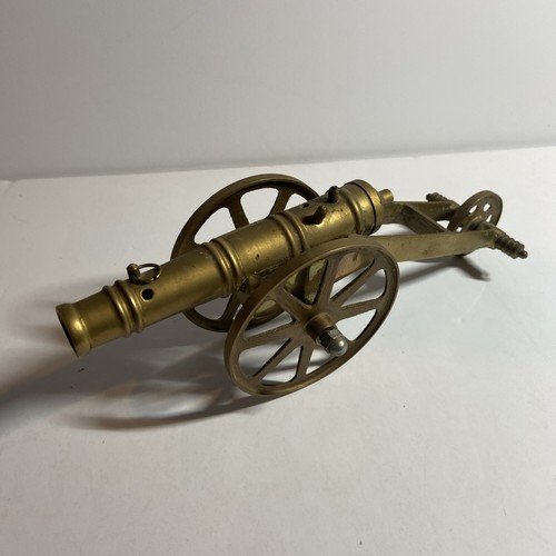 Vintage brass cannon miniature - brass,