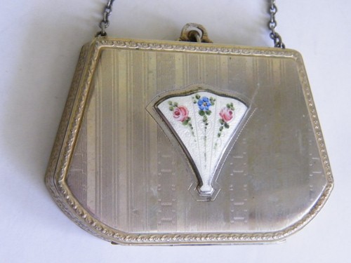 Vintage art deco compact purse - art,