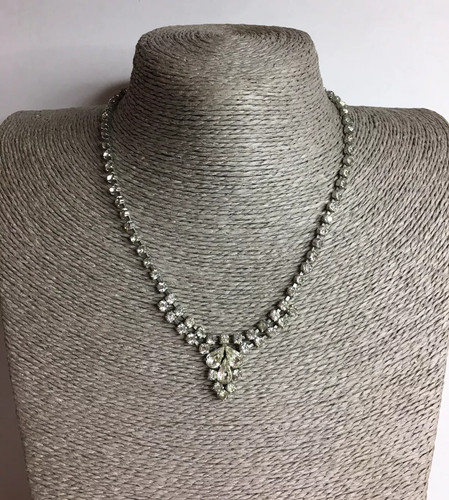 Vintage silver tone clear