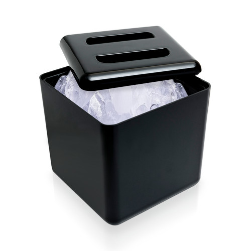 Square black plastic - black, ice