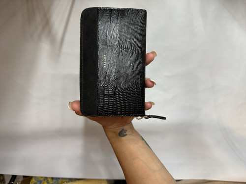 Fossil black leather crocodile - black,