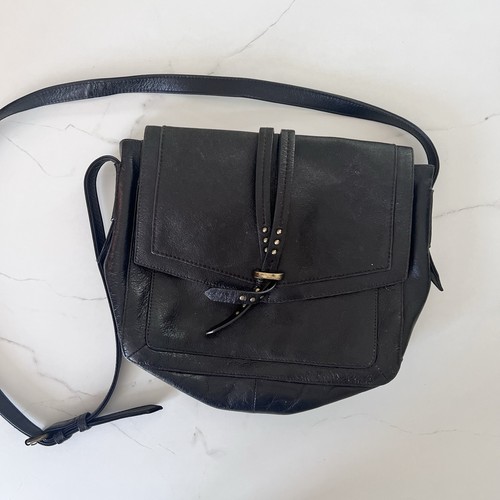 Black leather shoulder - m&s,