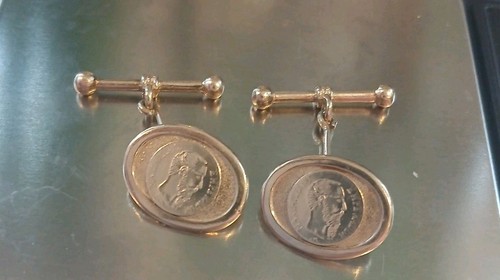 9ct gold antique cufflinks set - cufflinks,