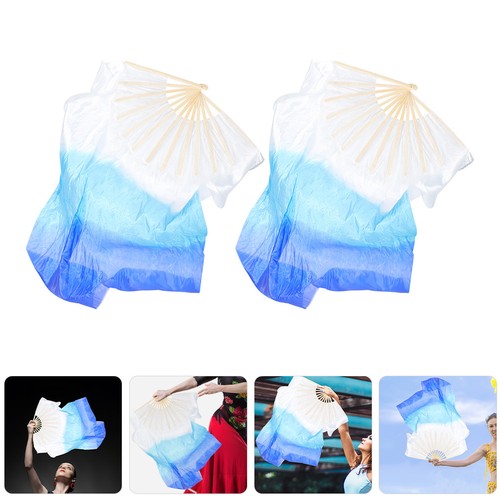 Pair artificial silk fans - pair,