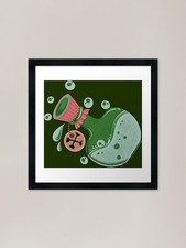 Poison bottle green framed - poison,