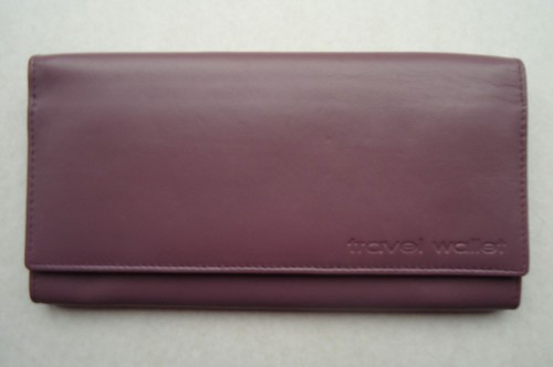 Purple real leather travel - purple,