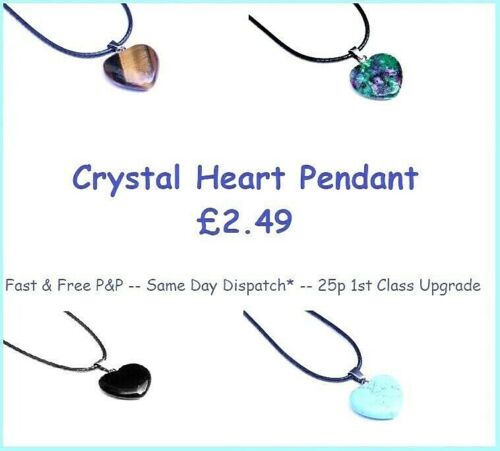 Crystal heart pendant with - crystal,